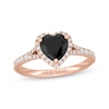 Thumbnail Image 4 of Neil Lane Heart-Shaped Black Diamond & White Diamond Engagement Ring 1-1/2 ct tw 14K Rose Gold