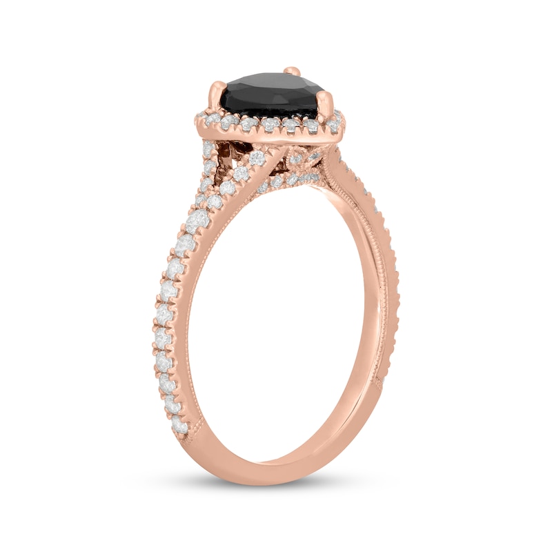 Main Image 5 of Neil Lane Heart-Shaped Black Diamond & White Diamond Engagement Ring 1-1/2 ct tw 14K Rose Gold