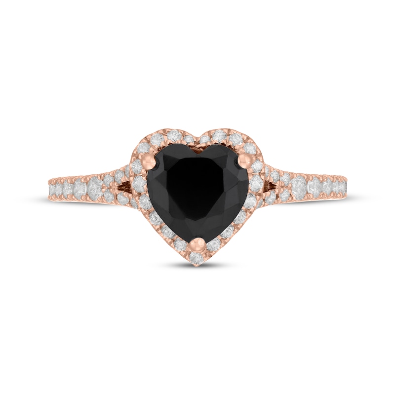 Main Image 6 of Neil Lane Heart-Shaped Black Diamond & White Diamond Engagement Ring 1-1/2 ct tw 14K Rose Gold