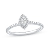 Thumbnail Image 1 of Multi-Diamond Marquise Halo Promise Ring 1/20 ct tw Sterling Silver