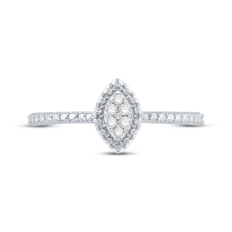 Main Image 3 of Multi-Diamond Marquise Halo Promise Ring 1/20 ct tw Sterling Silver