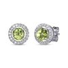 Thumbnail Image 2 of Round-Cut Peridot & White Lab-Created Sapphire Stud & Hoop Earrings Gift Set Sterling Silver