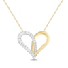 Thumbnail Image 0 of Diamond Heart Halves Necklace 1/4 ct tw 10K Yellow Gold 19"