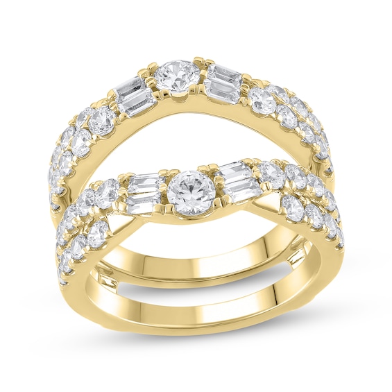 Baguette & Round-Cut Diamond Enhancer Ring 1-3/4 ct tw 14K Yellow Gold
