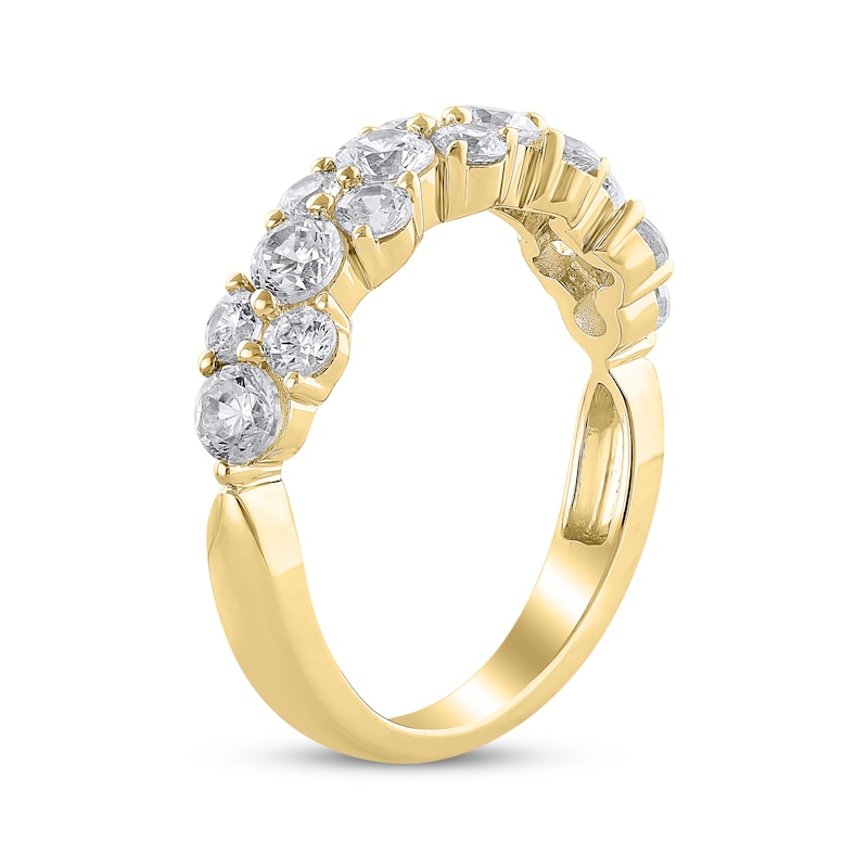 Diamond Alternating Anniversary Band 1-1/2 ct tw 14K Yellow Gold