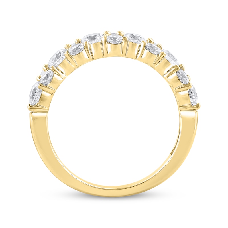 Diamond Alternating Anniversary Band 1-1/2 ct tw 14K Yellow Gold