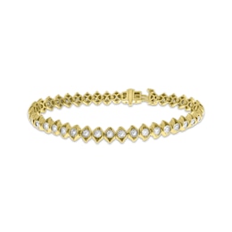 Diamond Cupped Link Bracelet 1 ct tw 14K Yellow Gold 7&quot;