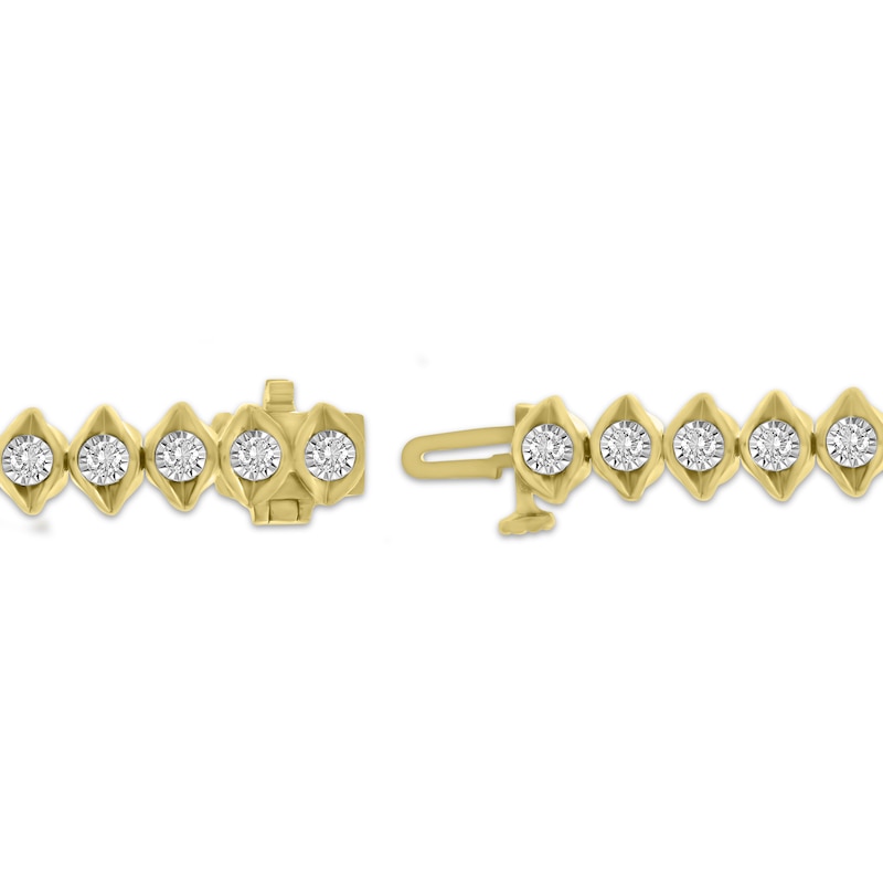 Main Image 3 of Diamond Cupped Link Bracelet 1 ct tw 14K Yellow Gold 7&quot;