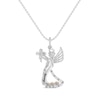 Thumbnail Image 1 of Cultured Pearl & Diamond &quot;Faith&quot; Angel Necklace 1/20 ct tw Sterling Silver 18&quot;