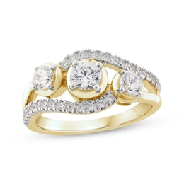 KAY Lab-Grown Diamonds Three-Stone Ring 1 ct tw 14K Yellow Gold