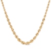 Thumbnail Image 1 of Diamond-Cut Hollow Graduated Rope Chain Necklace 2.2mm 10K Yellow Gold 18&quot;