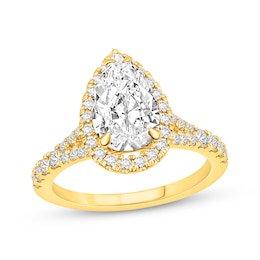 Lab-Created Diamonds by KAY Pear-Shaped Engagement Ring 2-1/2 ct tw 14K Yellow Gold