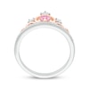 Thumbnail Image 3 of Pink Lab-Created Sapphire & Diamond Tiara Ring 1/15 ct tw Sterling Silver & 10K Rose Gold