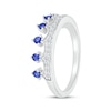 Thumbnail Image 2 of Blue & White Lab-Created Sapphire Crown Ring Sterling Silver