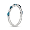 Thumbnail Image 2 of Neil Lane Marquise-Cut London Blue Topaz & Round-Cut Diamond Anniversary Ring 1/8 14K White Gold