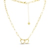 Thumbnail Image 1 of Linked Heart Paperclip Chain Necklace 10K Yellow Gold 18&quot;