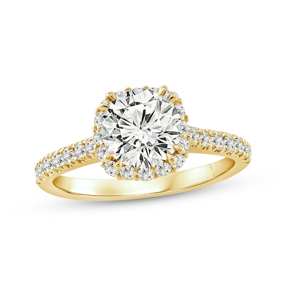Lab-Created Diamonds by KAY Round-Cut Halo Engagement Ring 1-7/8 ct tw 14K Yellow Gold
