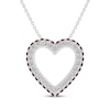 Thumbnail Image 1 of Lab-Created Ruby & White Lab-Created Sapphire Heart Outline Necklace Sterling Silver 18&quot;