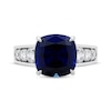 Thumbnail Image 3 of Cushion-Cut Blue Lab-Created Sapphire & Lab-Grown Diamond Ring 5/8 ct tw 14K White Gold