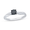 Thumbnail Image 1 of Round-Cut Black & White Diamond Engagement Ring 1/2 ct tw 14K White Gold