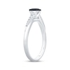 Thumbnail Image 2 of Round-Cut Black & White Diamond Engagement Ring 1/2 ct tw 14K White Gold