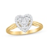 Thumbnail Image 0 of Diamond Heart Halo Promise Ring 1/5 ct tw 10K Yellow Gold