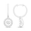 Thumbnail Image 0 of Unstoppable Love Lab-Created Diamond Drop Hoop Earrings 1 ct tw 14K White Gold