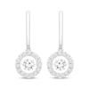 Thumbnail Image 1 of Unstoppable Love Lab-Created Diamond Drop Hoop Earrings 1 ct tw 14K White Gold