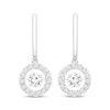 Thumbnail Image 2 of Unstoppable Love Lab-Grown Diamond Drop Hoop Earrings 1 ct tw 14K White Gold