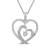 Thumbnail Image 1 of Diamond Double Heart Necklace 1/4 ct tw Sterling Silver 18&quot;