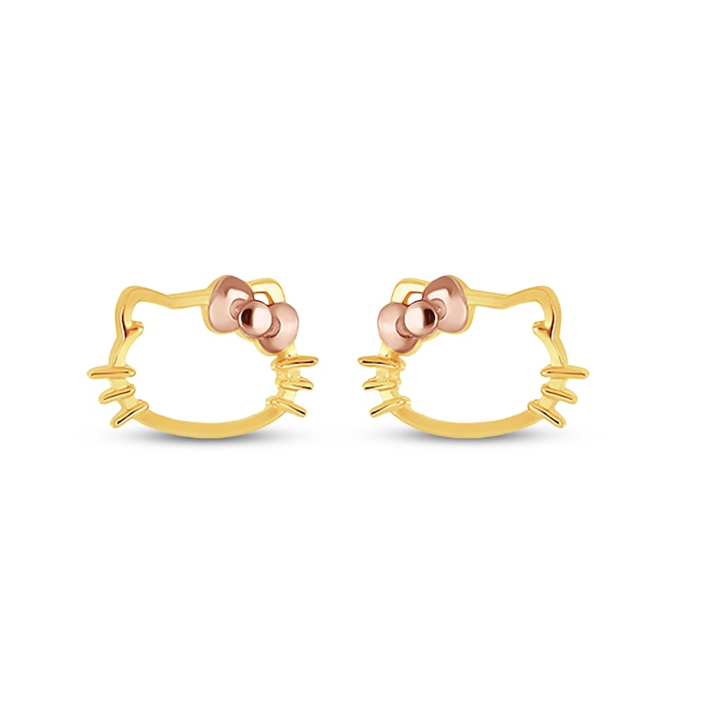 Main Image 2 of Children's Hello Kitty Stud Earrings 14K Two-Tone Gold