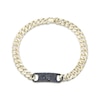 Thumbnail Image 1 of Men's Black Diamond ID Curb Chain Bracelet 1 ct tw 10K Yellow Gold 8.5&quot;