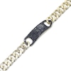 Thumbnail Image 2 of Men's Black Diamond ID Curb Chain Bracelet 1 ct tw 10K Yellow Gold 8.5&quot;