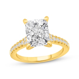 Lab-Grown Diamonds by KAY Radiant-Cut Engagement Ring 4-1/4 ct tw 14K Yellow Gold