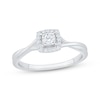 Thumbnail Image 1 of Diamond Cushion Halo Promise Ring 1/6 ct tw Sterling Silver