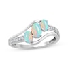 Thumbnail Image 1 of Memories Moments Magic Oval-Cut Lab-Created Opal & Diamond Ring 1/15 ct tw Sterling Silver