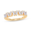 Thumbnail Image 1 of Baguette-Cut Diamond Zigzag Anniversary Band 1/2 ct tw 14K Yellow Gold