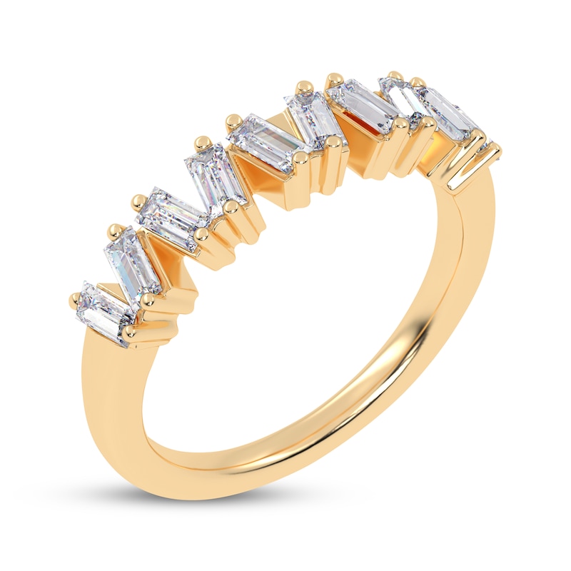 Main Image 2 of Baguette-Cut Diamond Zigzag Anniversary Band 1/2 ct tw 14K Yellow Gold