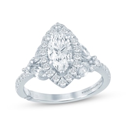 Monique Lhuillier Bliss Marquise-Cut Lab-Grown Diamond Halo Engagement Ring 2 ct tw 18K White Gold