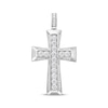 Thumbnail Image 1 of Lab-Grown Diamonds by KAY Men's Cross Charm 3 ct tw Sterling Silver