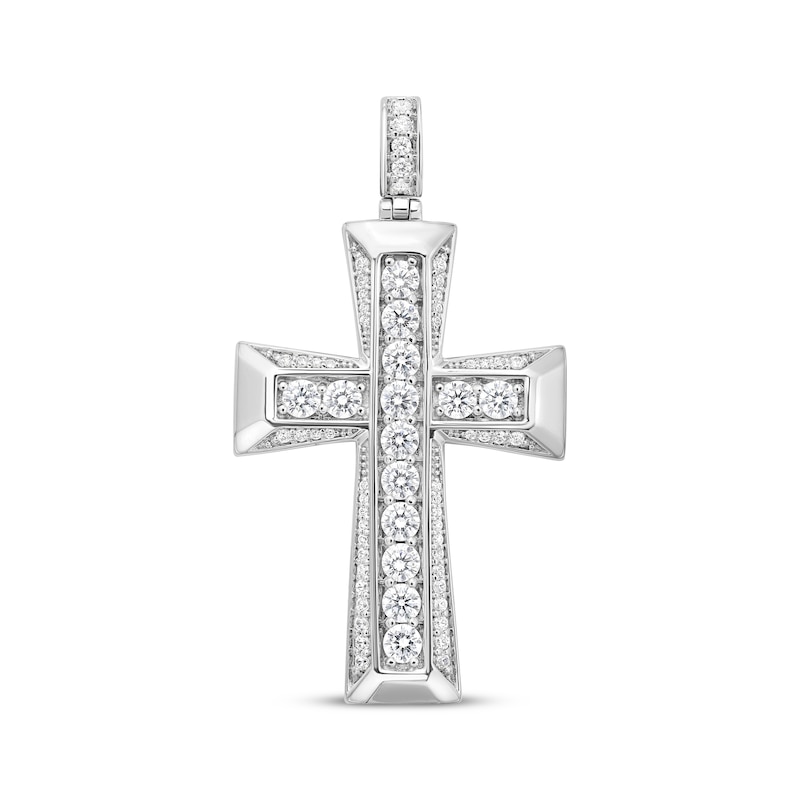 Main Image 1 of Lab-Grown Diamonds by KAY Men's Cross Charm 3 ct tw Sterling Silver