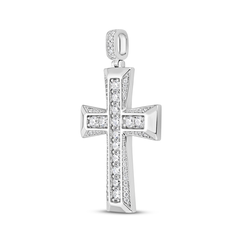 Main Image 2 of Lab-Grown Diamonds by KAY Men's Cross Charm 3 ct tw Sterling Silver