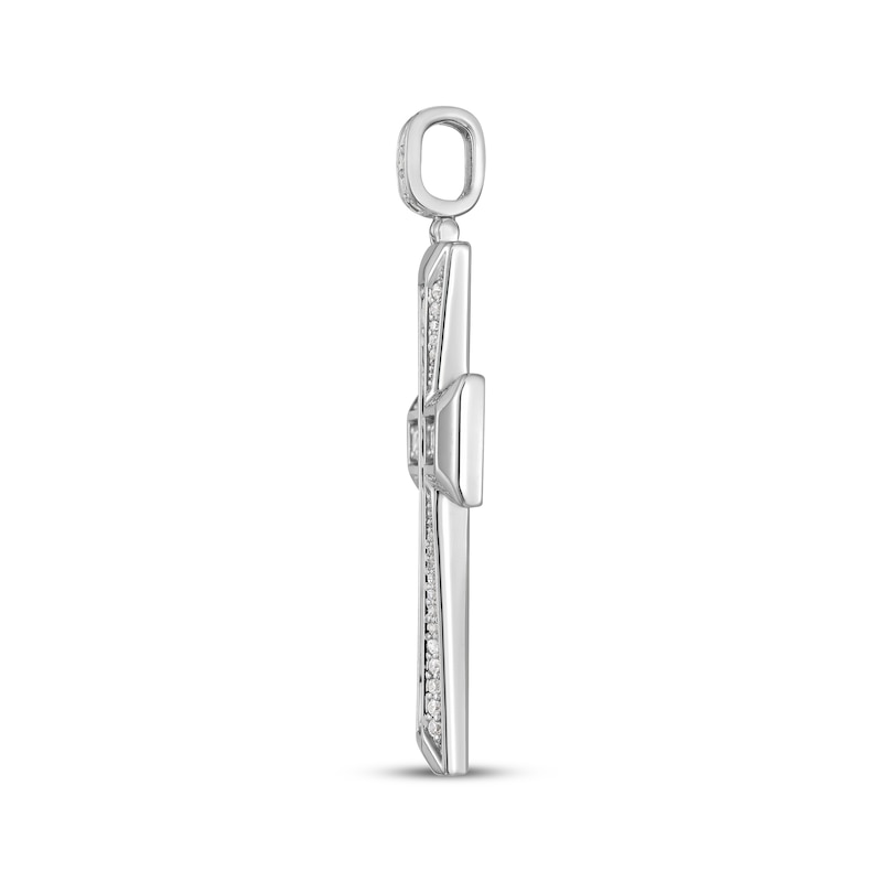 Main Image 3 of Lab-Grown Diamonds by KAY Men's Cross Charm 3 ct tw Sterling Silver