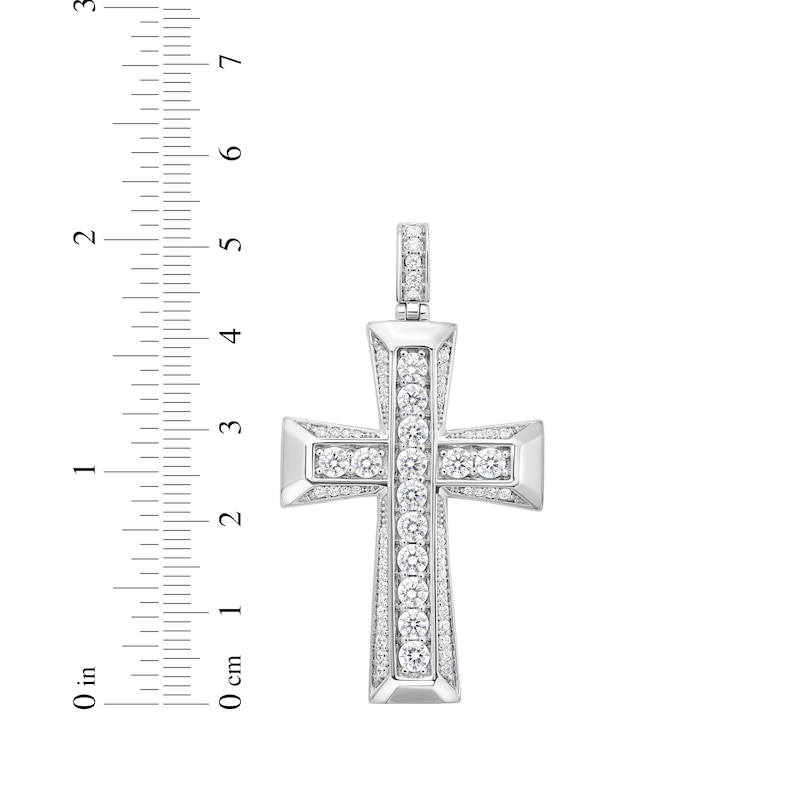 Main Image 4 of Lab-Grown Diamonds by KAY Men's Cross Charm 3 ct tw Sterling Silver