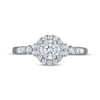 Thumbnail Image 3 of Round-Cut Diamond Halo Engagement Ring 3/4 ct tw 10K White Gold