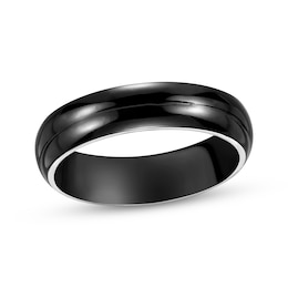 Men's Wedding Band Black Titanium 6mm