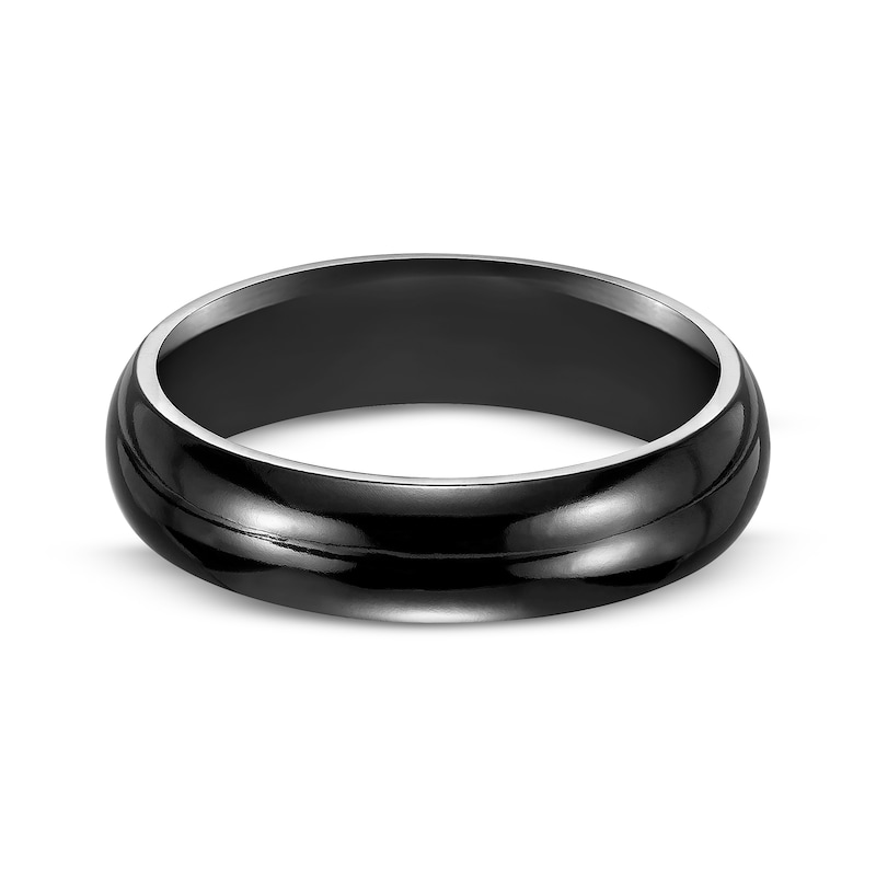 Main Image 3 of Men's Wedding Band Black Titanium 6mm