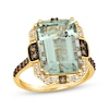 Thumbnail Image 1 of Le Vian Emerald-Cut Green Quartz 3/8 ct tw Diamonds 14K Honey Gold