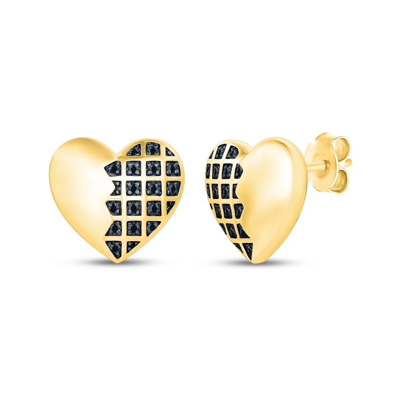 Main Image 3 of Black Diamond Heart Gift Set 1/4 ct tw 10K Yellow Gold