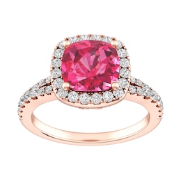 Pink Tourmaline and White Topaz Fashion Ring 10K Rose Gold